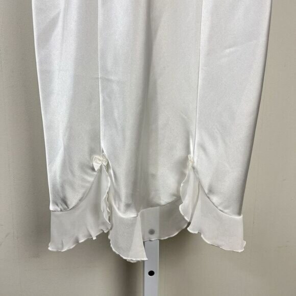 Linea Donatella‎ Chemise Nightie Womens Small White Satin Beaded Floral Lace - Picture 3 of 8